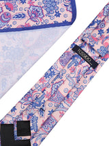 Pink Paisley Printed Necktie & Pocket Square Gift Set - TOSSIDO