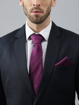 Purple Striped Necktie & Pocket Square Giftset - TOSSIDO