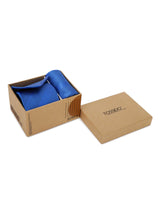 Royal Blue Striped Necktie & Pocket Square Giftset - TOSSIDO