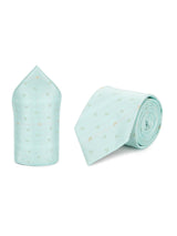 Turquoise Anchor Necktie & Pocket Square Giftset - TOSSIDO