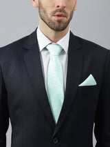 Turquoise Anchor Necktie & Pocket Square Giftset - TOSSIDO