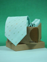 Turquoise Anchor Necktie & Pocket Square Giftset - TOSSIDO