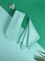 Turquoise Anchor Necktie & Pocket Square Giftset - TOSSIDO