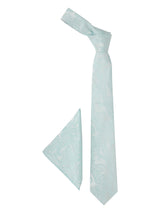 Turquoise Paisley Necktie & Pocket Square Giftset - TOSSIDO