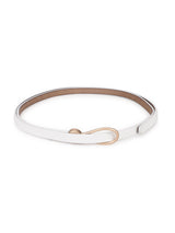 White Slim Vegan Leather Women's Belt - TOSSIDO