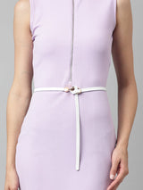 White Slim Vegan Leather Women's Belt - TOSSIDO