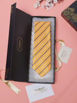 Mustard Stripes Teflon Silk Necktie