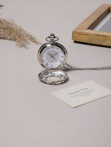 Silver Compass Rose Pocket Watch