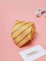 Mustard Stripes Teflon Silk Necktie