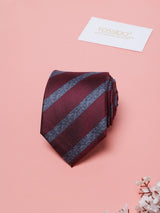 Maroon Stripes Teflon Silk Necktie
