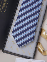 Blue Stripes Teflon Silk Necktie