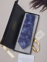 Blue Florals Teflon Silk Necktie