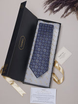Blue Florals Teflon Silk Necktie