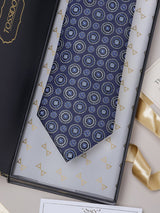 Blue Florals Teflon Silk Necktie