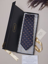 Blue Horse Rider Teflon Silk Necktie
