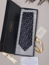 Navy Blue Safari Teflon Silk Necktie