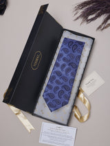 Blue Paisleys Teflon Silk Necktie