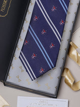 Blue Stripes Teflon Silk Necktie