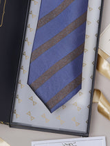 Blue Stripes Teflon Silk Necktie