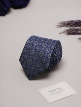 Blue Florals Teflon Silk Necktie