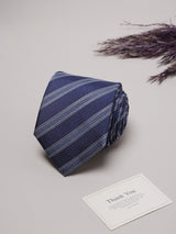 Blue Stripes Teflon Silk Necktie