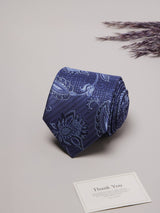 Blue Florals Teflon Silk Necktie