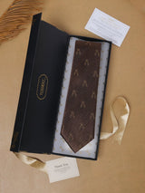 Brown Teddy Teflon Silk Necktie