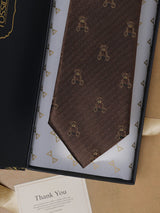 Brown Teddy Teflon Silk Necktie