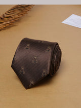 Brown Teddy Teflon Silk Necktie