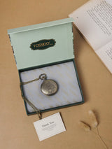 Floral Steam Train Pocket Watch