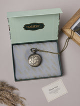 Embossed Steam Locomotive Pocket Watch