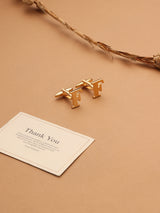 Golden Alphabet F Cufflink