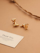 Golden Alphabet F Cufflink