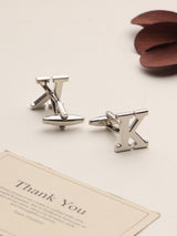 Silver Alphabet K Cufflink