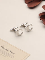 Silver Alphabet C Cufflink