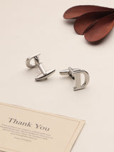 Silver Alphabet D Cufflink