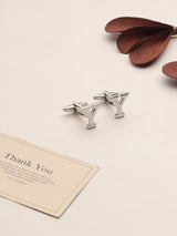 Silver Alphabet Y Cufflink
