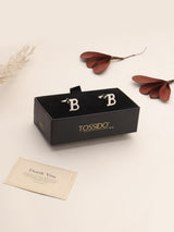 Silver Alphabet B Cufflink