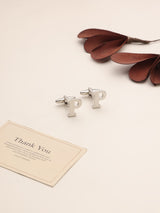Silver Alphabet P Cufflink