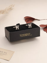 Silver Alphabet H Cufflink
