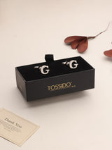 Silver Alphabet G Cufflink
