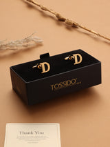 Golden Alphabet D Cufflink