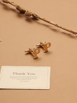 Golden Alphabet P Cufflink