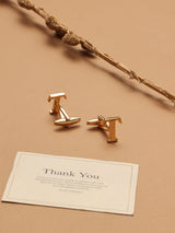 Golden Alphabet T Cufflink