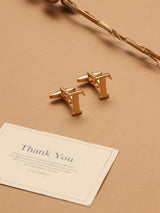 Golden Alphabet T Cufflink