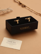 Golden Alphabet T Cufflink