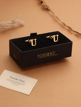 Golden Alphabet U Cufflink
