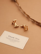 Golden Alphabet B Cufflink