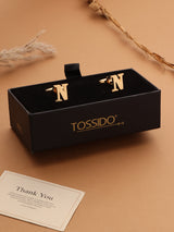 Golden Alphabet N Cufflink