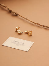 Golden Alphabet H Cufflink